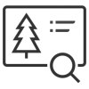 Icon of a generic tree, list and a magnifying glass