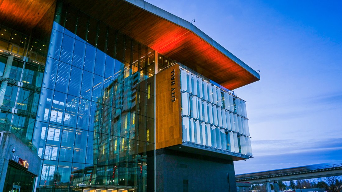 Surrey City Hall at Dusk