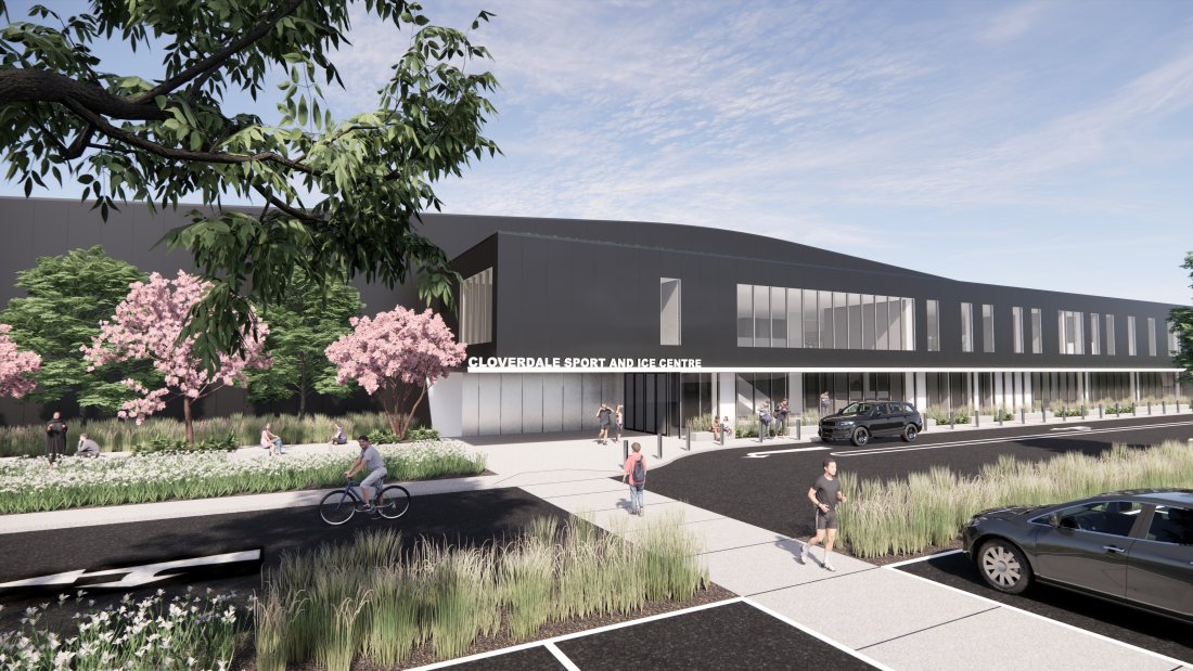 rendering of proposed cloverdale sport and ice complex