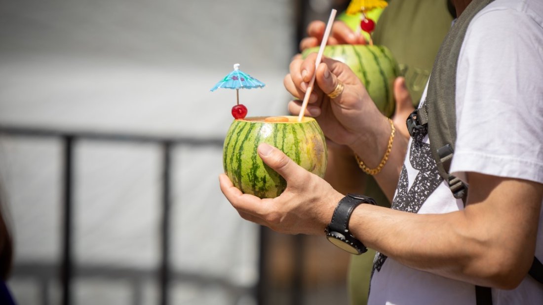 watermelon cup with straw