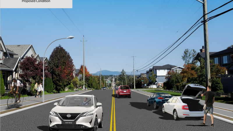 View of 148 Street after construction.