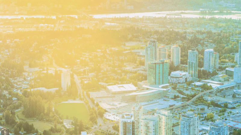 aerial of surrey city centre