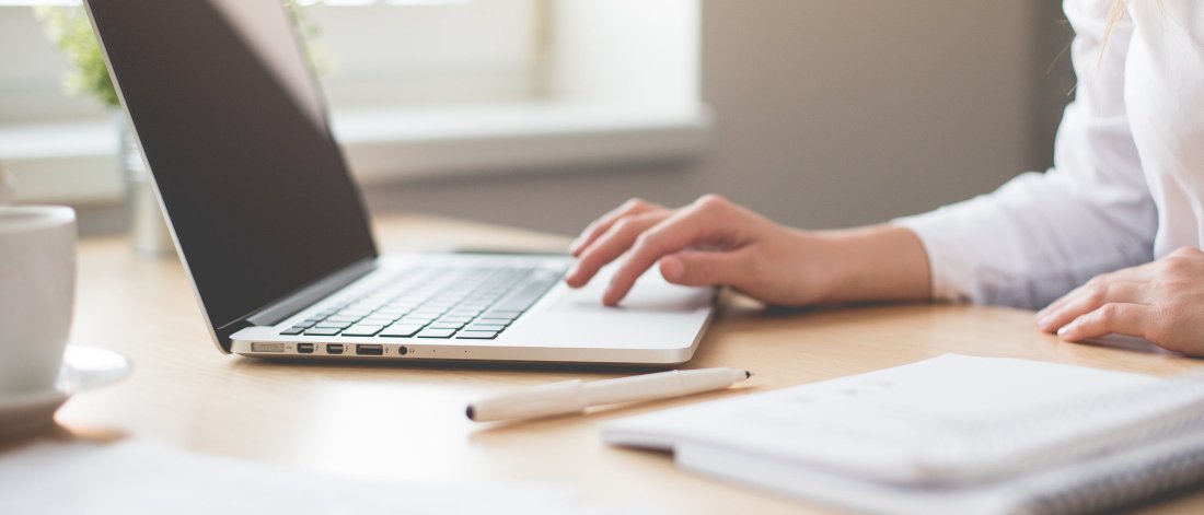 Woman using a laptop