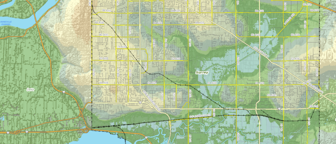 COSMOS map of Surrey