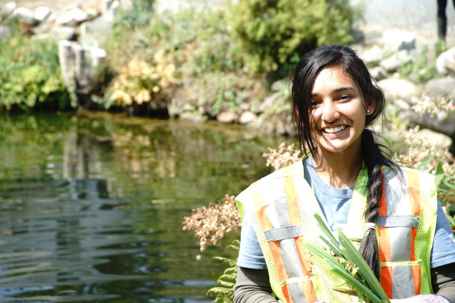 Volunteer by water