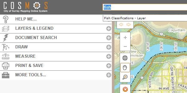 COSMOS Mapping Tool Dashboard View