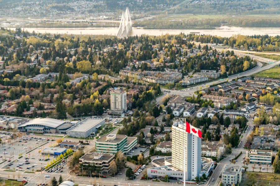 Guildford town centre aerial photo.