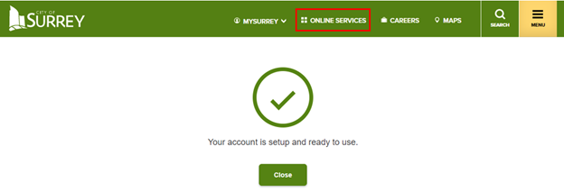 An example of the page once your MySurrey Account is completed 