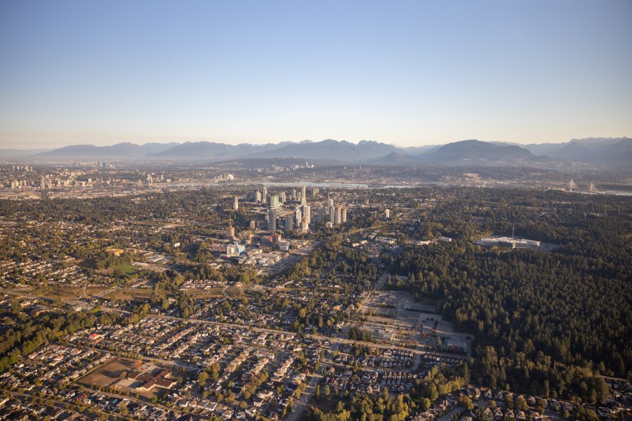 aerial of city centre 